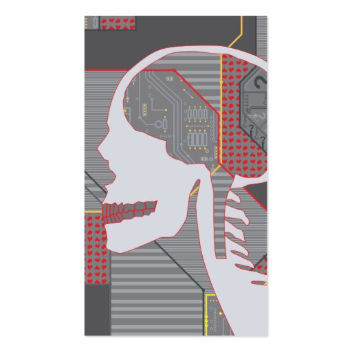 confused heart logicskull business card (front side)