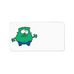 confused little green monster personalized address label