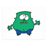 confused little green monster postcards