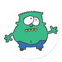 confused little green monster stickers by doonidesigns confused little green monster stickers