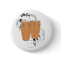 Conga Drums Pinback Buttons