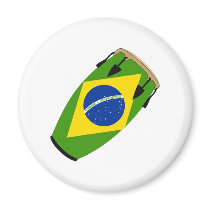 Conga Flag Brazil magnets by TeeShirtsTShirts Conga Flag Brazil magnets