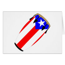 Conga Flag Puerto Rico Greeting Cards