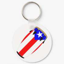 Conga Flag Puerto Rico keychains