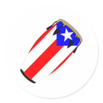 Conga Flag Puerto Rico Stickers
