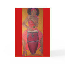 "Conga Woman" Greeting Card