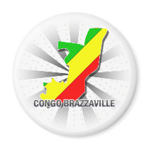 Congo Brazzaville Flag Map 2.0 Magnet