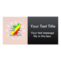 Congo Brazzaville Flag Map 2.0 Personalized Photo Card