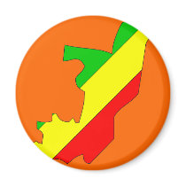 Congo Brazzaville flag map magnets