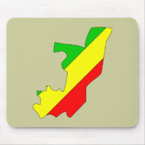 Congo Brazzaville flag map mousepads