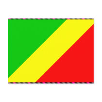 Congo Brazzaville Flag postcards