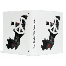 Congo Brazzaville Trendy Peace Sign with Congolese 3 Ring Binder