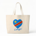 Congo Democratic Republic Flag Heart bags