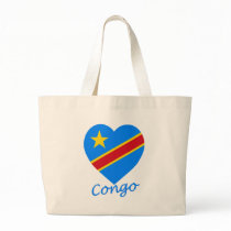 Congo Democratic Republic Flag Heart bags