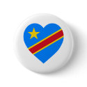 Congo Democratic Republic Flag Heart buttons