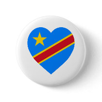 Congo Democratic Republic Flag Heart buttons