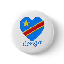 Congo Democratic Republic Flag Heart buttons
