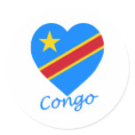 Congo Democratic Republic Flag Heart stickers