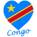Congo Democratic Republic Flag Heart t-shirts