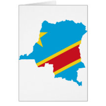 Congo Flag map  CD Greeting Card