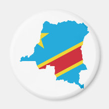 Congo Flag map  CD Magnet