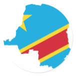 Congo Flag map  CD stickers