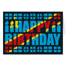 Congo-Kinshasa Flag Birthday Card