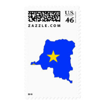 Congo Kinshasa flag map postage