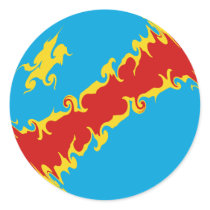 Congo-Kinshasa Gnarly Flag Round Sticker