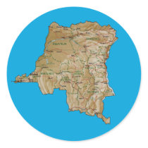 Congo Kinshasa Map Sticker