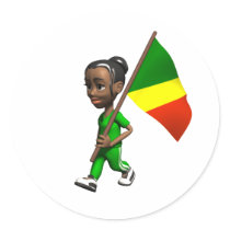 Congolese Girl Round Sticker