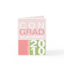Congratulation class of year green pink modern card