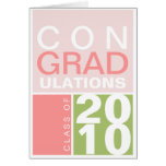 Congratulation class of year green pink modern card