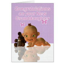 Congratulations A Beautiful Baby Girl Granddaughte Card