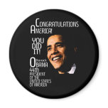 CONGRATULATIONS AMERICA/ ROUND REFRIGERATOR MAGNET