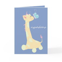 Congratulations (Baby Giraffe / Butterfly) cards by thisamine Congratulations (Baby Giraffe / Butterfly) cards