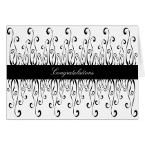 Congratulations Black & White Curls cards