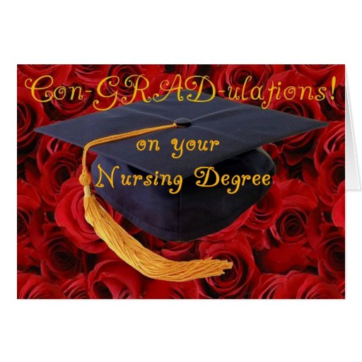 Congratulations/BScN Nursing Degree Cards Zazzle