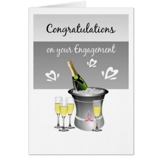Congratulations Champagne Card For Engaged Couple