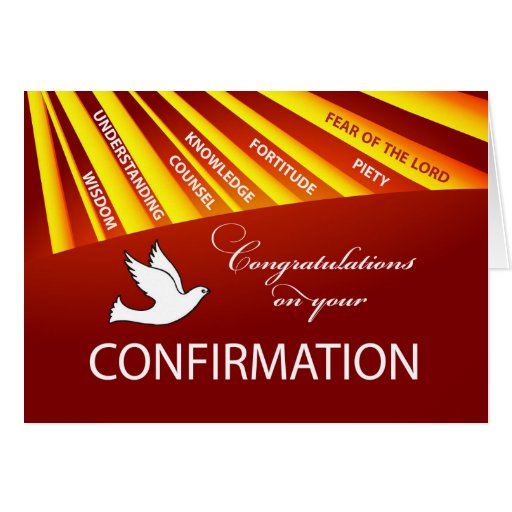 Congratulations Confirmation Dove with Gold and Re Card | Zazzle