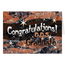 Congratulations D.D.S. Graduate Orange and Black Greeting Cards
