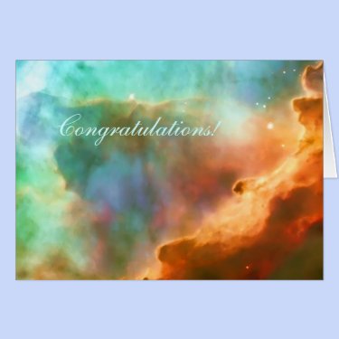 Congratulations, enlarged area of The Omega Nebula Greeting Card