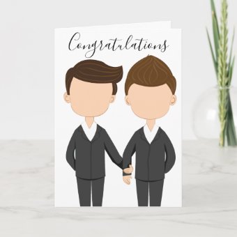 Congratulations Gay Wedding Two Men Card Zazzle