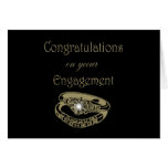 Congratulations Gold Engagement Rings Card