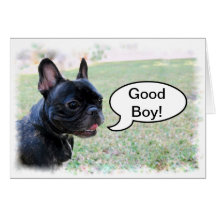 Congratulations Good Boy French Bulldog Card