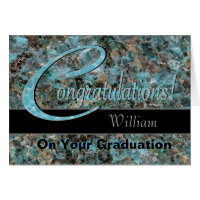Congratulations Graduate Bold Turquoise and Brown Greeting Card