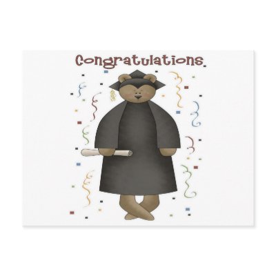 Congratulations Graduation Bear Post Card by robynsnest