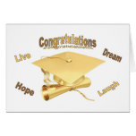Congratulations Graduation Card gold cap diploma