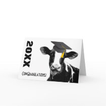 Congratulations Graduation Funny Cow in Cap Card