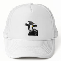 Congratulations Graduation Funny Cow in Cap Hats